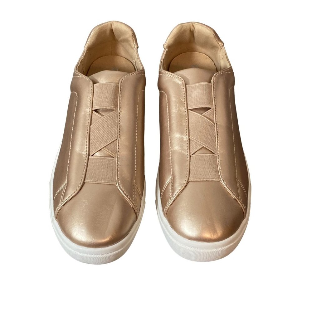 Fabletics Laurel Court Sneakers Womens Size 7 Metallic Rose Gold Slip On Shoes - Picture 2 of 11